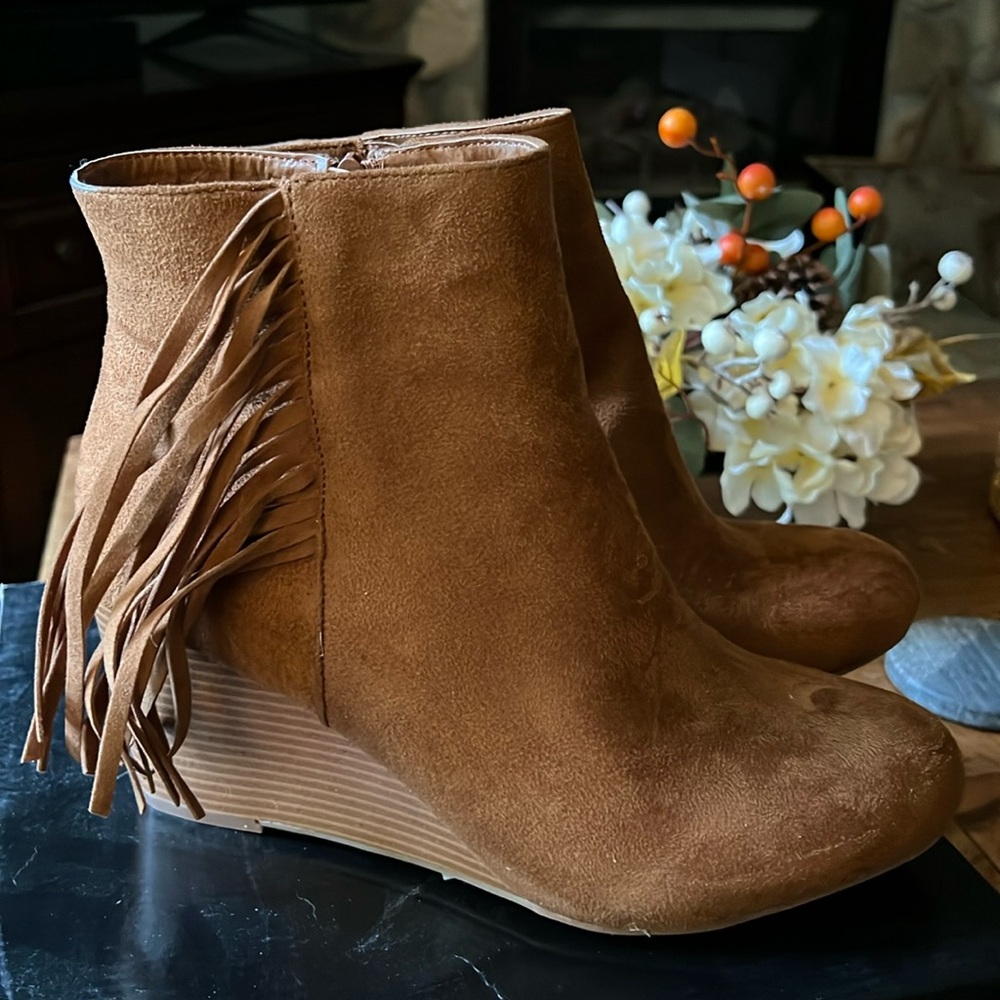 Torrid Fringe Bootie - Color Cognac